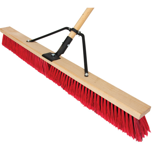 Balai-brosse &agrave; manche renforc&eacute;, 36", Moyen, Soies PVC Nassau Supply