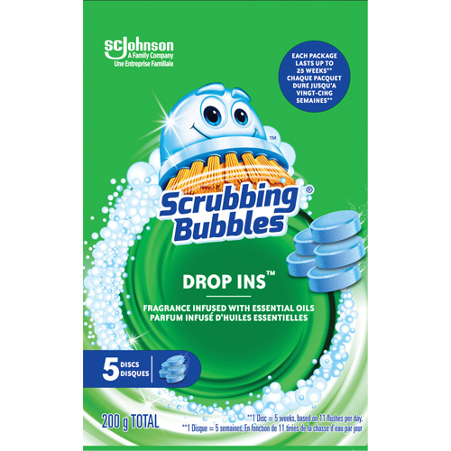 Scrubbing Bubbles&reg; Drop-Ins Toilet Cleaner Discs, 200 g, Tablet Nassau Supply