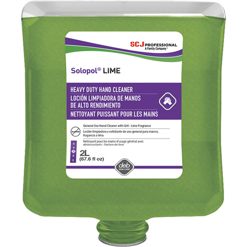 Solopol&reg; Medium Heavy-Duty Hand Cleaner, Pumice, 2 L, Plastic Cartridge, Lime Nassau Supply