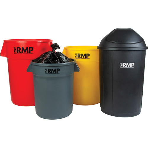 Poubelle demi-ronde, Poly&eacute;thyl&egrave;ne, 21 gal. US Nassau Supply