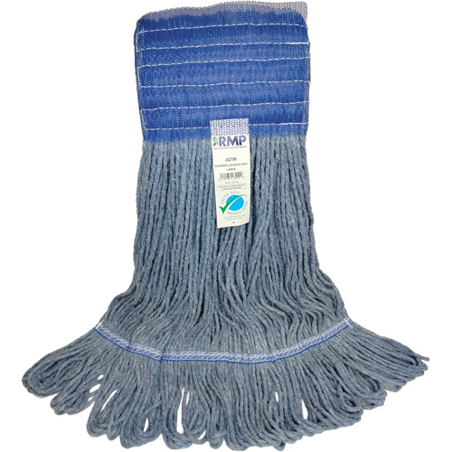 Wide-Band Mop Head, Antimicrobial/Floor Finishing/Specialty, Cotton/Rayon/Synthetic, Loop Style Nassau Supply