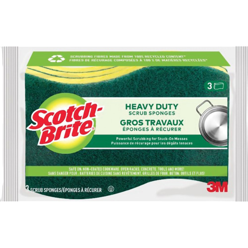 &eacute;ponge &agrave; r&eacute;curer pour les travaux intenses Scotch-Brite, &agrave; r&eacute;curer, 2-3/5" la x 4-2/5" l Nassau Supply
