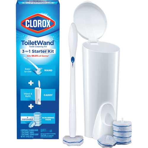 Ensemble de d&eacute;marrage de ToiletWand d&eacute;sinfectante jetable 3-en-1 Nassau Supply