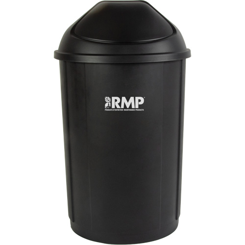 Bac &agrave; d&eacute;chets demi-rond avec couvercle, Poly&eacute;thyl&egrave;ne, 21 gal. US Nassau Supply