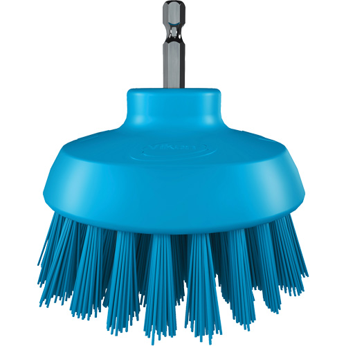 Brosse ronde HyDrive pour perceuse, Soies Tr&egrave;s ferme, Longueur de 3-1/10", Bleu Nassau Supply