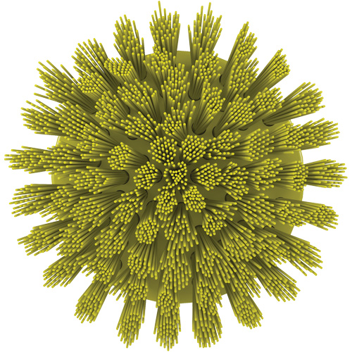 Brosse ronde HyDrive pour perceuse, Soies Tr&egrave;s ferme, Longueur de 3-1/10", Jaune Nassau Supply