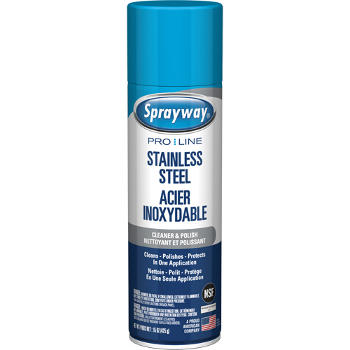 Nettoyant & polis pour acier inoxydable Pro Line, 15 oz, Canette a&eacute;rosol Nassau Supply