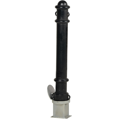 Removable Ornamental Bollards, Steel, 40" H x 4-1/2" W, Black Nassau Supply