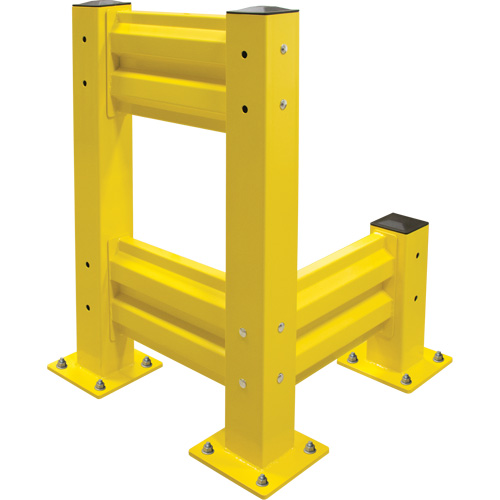 Industrial Safety Guard Rail, Steel, 19" L x 12" H, Safety Yellow Nassau Supply