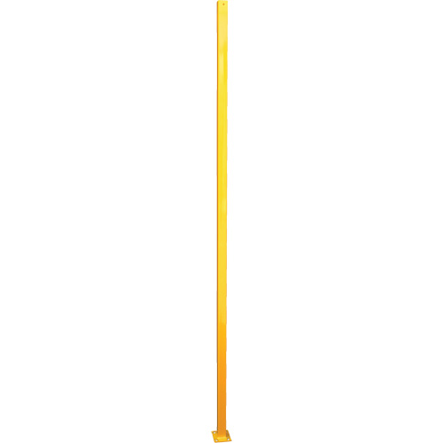Adjustable Perimeter Guard In-Line Post, 4" W x 96" H, Yellow Nassau Supply
