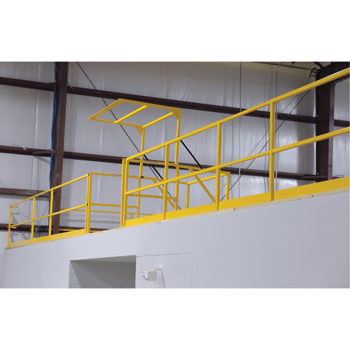 Mezzanine Safety Gate, 68-1/2" L x 42" H, 80-1/16" Raised, Yellow Nassau Supply