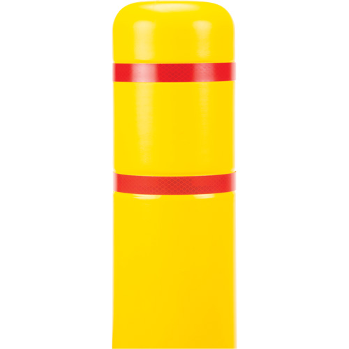 Capuchon en poly&eacute;thyl&egrave;ne pour borne de protection, 4-1/2" dia. x 52" l, Rouge/Jaune Nassau Supply