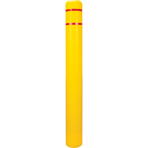 Capuchon en poly&eacute;thyl&egrave;ne pour borne de protection, 6-5/8" dia. x 60" l, Rouge/Jaune Nassau Supply