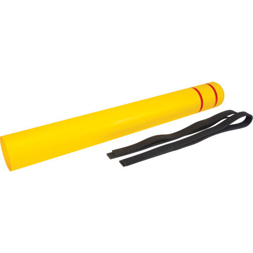Capuchon en poly&eacute;thyl&egrave;ne pour borne de protection, 6-5/8" dia. x 60" l, Rouge/Jaune Nassau Supply
