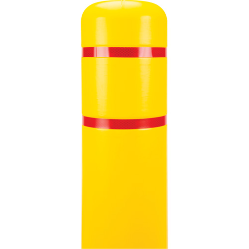 Capuchon en poly&eacute;thyl&egrave;ne pour borne de protection, 6-5/8" dia. x 60" l, Rouge/Jaune Nassau Supply