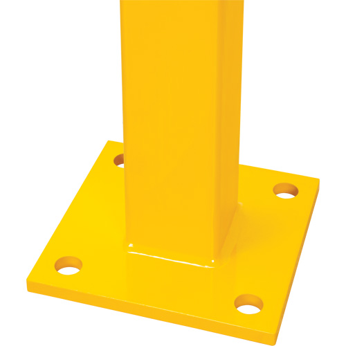 End Post for Light-Duty Guard Rails, Steel, 42" H, Safety Yellow Nassau Supply