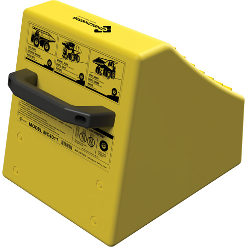 Checkers Safety Heavy-Duty Ultra Class Mining Wheel Chock without Bracket, HDPE, Yellow, 14-1/2" W x 17-1/2" D x 16" H Nassau Supply