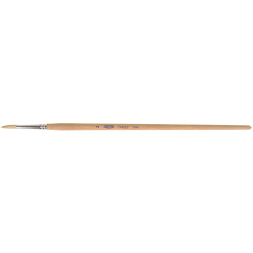 Pinceau de forme ronde en soies blanches pures pour marquage, Largeur de la brosse de 3/16", Soie blanche, Manche &agrave; Bois Nassau Supply