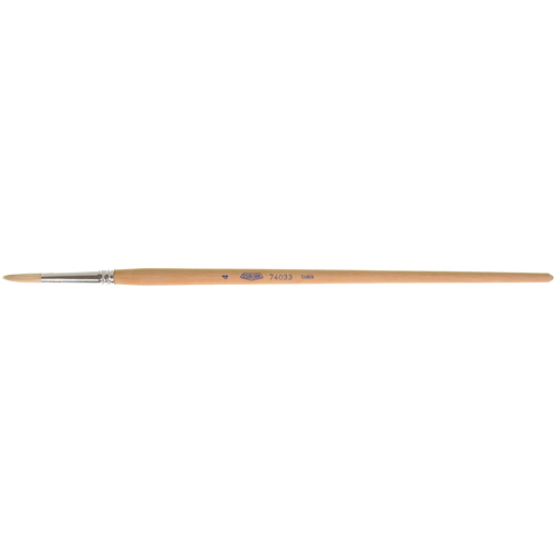 Pinceau de forme ronde en soies blanches pures pour marquage, Largeur de la brosse de 7/32", Soie blanche, Manche &agrave; Bois Nassau Supply