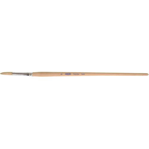 Pinceau de forme ronde en soies blanches pures pour marquage, Largeur de la brosse de 1/4", Soie blanche, Manche &agrave; Bois Nassau Supply