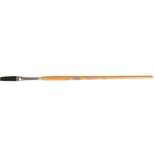 Pinceau une passe, Largeur de la brosse de 1/4", Soie de bœuf, Manche &agrave; Bois Nassau Supply