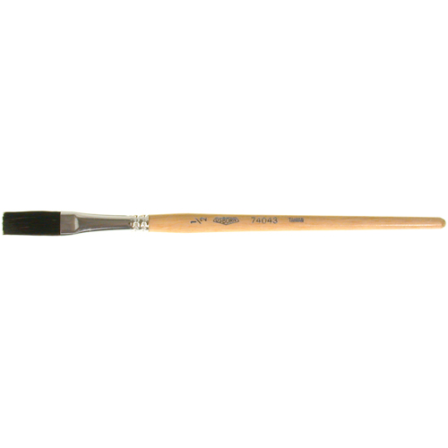 Pinceau une passe, Largeur de la brosse de 1/2", Soie de bœuf, Manche &agrave; Bois Nassau Supply