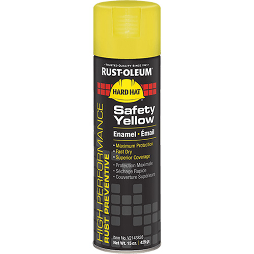 V2100 System Enamel Spray Paint, Safety Yellow, Gloss, 15 oz., Aerosol Can Nassau Supply