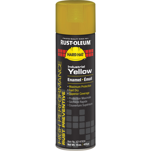 Peinture-&eacute;mail en a&eacute;rosol syst&egrave;me V2100, Jaune industriel, Brillant, 15 oz, Canette a&eacute;rosol Nassau Supply