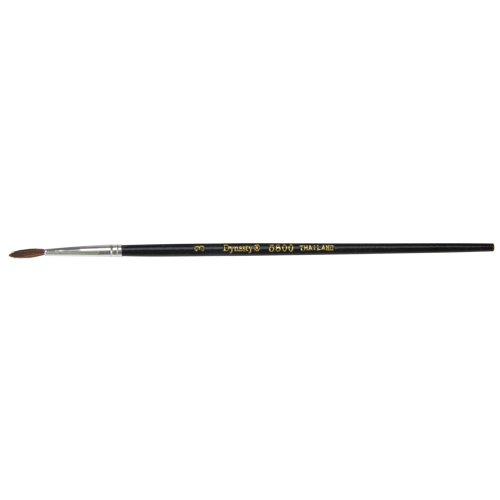 Pinceau pointu &agrave; soies noires pour artiste, Largeur de la brosse de 2,1 mm, Soie de chameau, Manche &agrave; Bois Nassau Supply