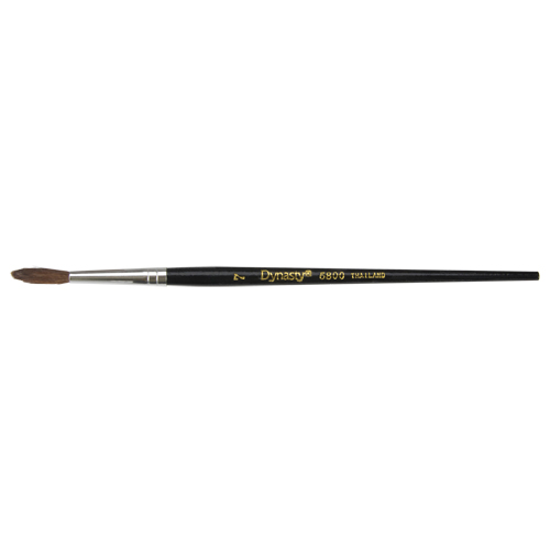 Black Pointed Bristle Artist Brush, 4 mm Brush Width, Camel Hair, Wood Handle Nassau Supply