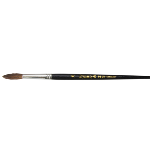 Pinceau pointu &agrave; soies noires pour artiste, Largeur de la brosse de 5,7 mm, Soie de chameau, Manche &agrave; Bois Nassau Supply