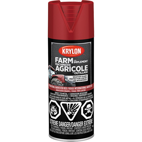 Peinture en a&eacute;rosol pour la ferme et l'&eacute;quipement, Rouge International Harvester, Tr&egrave;s brillant, 340 g, Canette a&eacute;rosol Nassau Supply