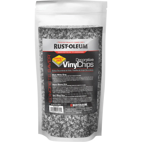 Pastilles de vinyle d&eacute;coratives Concrete Saver, 0,5 kg, Sac, M&eacute;lange noir/blanc/gris Nassau Supply