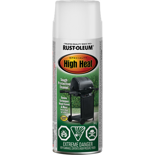 Specialty High Heat Enamel Spray Paint, Aerosol Can, White Nassau Supply