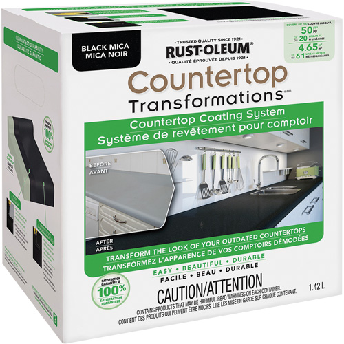 Syst&egrave;me de rev&ecirc;tement au mica pour comptoir Countertop Transformations, 1,42 L, Trousse, Mica noir Nassau Supply
