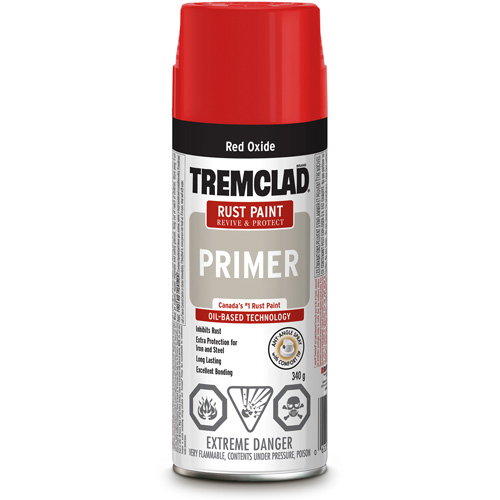 Tremclad&reg; Rust Primer Spray, Red Oxide, Very Flat, Aerosol Can Nassau Supply