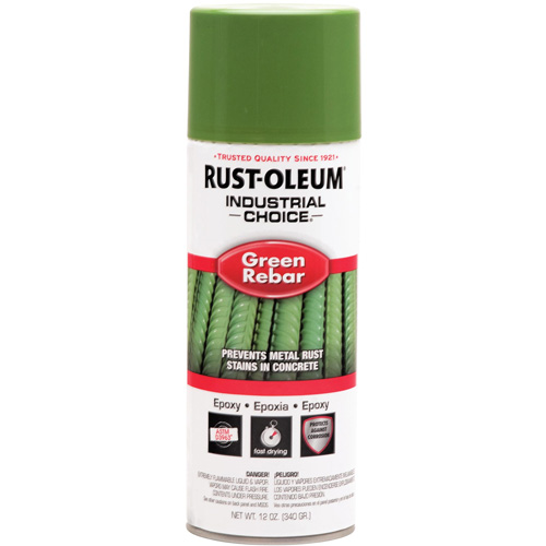 A&eacute;rosol &eacute;poxydique pour barre d'armature du syst&egrave;me Industrial Choice RB1600, Vert de barre d'armature, 12 oz liq., Canette a&eacute;rosol Nassau Supply
