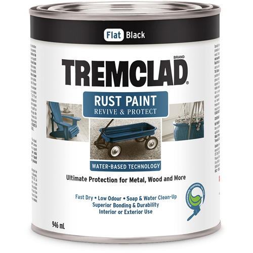 Tremclad&reg; Water-Based Rust Paint, 946 ml, Can, Black Nassau Supply