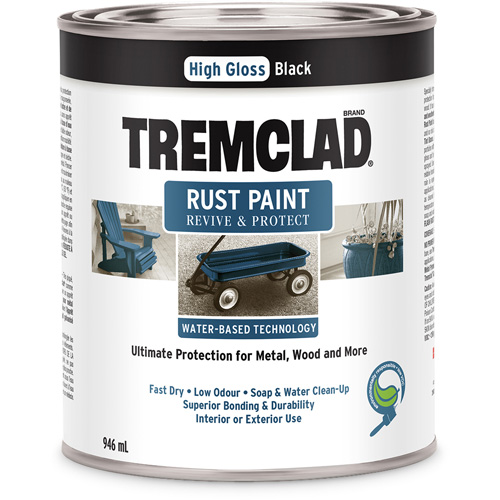 Tremclad&reg; Water-Based Rust Paint, 946 ml, Can, Black Nassau Supply