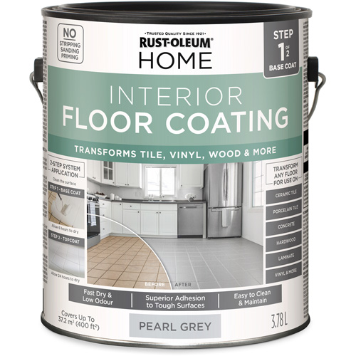 Couche de fond pour syst&egrave;me de rev&ecirc;tement de plancher int&eacute;rieur &agrave; la maison, 3,78 L, &agrave; l'eau, Tr&egrave;s mat, Gris Nassau Supply