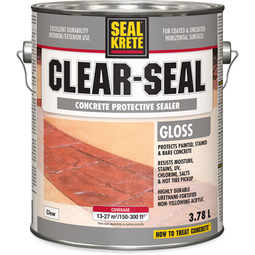 Produit d&eacute;tanch&eacute;it&eacute; protecteur Seal-Krete, 3,78 L, &agrave; l'eau, Brillant, Transparent Nassau Supply