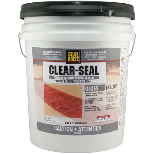 Produit d&eacute;tanch&eacute;it&eacute; protecteur Seal-Krete, 18,93 L, &agrave; l'eau, Brillant, Transparent Nassau Supply