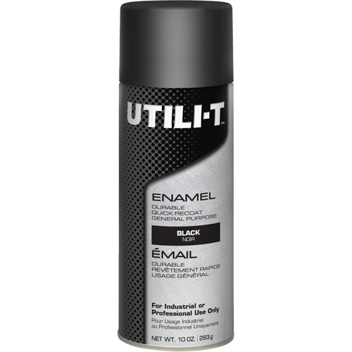 Peinture-&eacute;mail en a&eacute;rosol polyvalent UTILI-T, Noir, Brillant, 10 oz/283 g, Canette a&eacute;rosol Nassau Supply