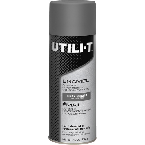 UTILI-T General Purpose Enamel Spray Paint, Grey Primer, 10 oz./283 g, Aerosol Can Nassau Supply