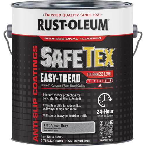 SafeTex&reg; Easy-Tread Acrylic Coating, 1 gal., Water-Based, Flat Finish/Textured, Grey Nassau Supply