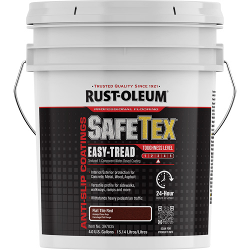 Rev&ecirc;tement d'acrylique SafeTex Easy-Tread, 4 gal., &agrave; l'eau, Fini mat profond/Textur&eacute;, Rouge Nassau Supply