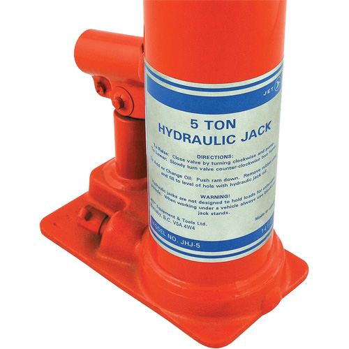 JHJ-5 Crics &agrave; bouteille pour usage tr&egrave;s intensif, 5 tonne(s), 15-3/8" Hauteur &eacute;lev&eacute;e Nassau Supply