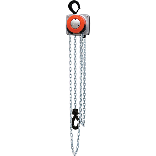 Hurricane 360° Chain Hoist, 10' Lift, 1000 lbs. (0.5 tons) Capacity, Steel Chain Nassau Supply