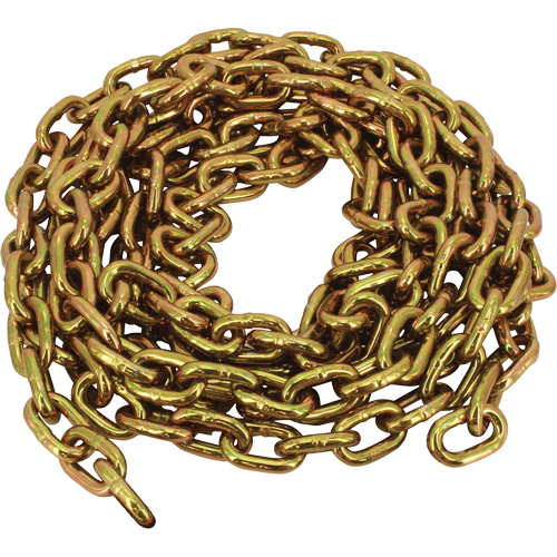 Grade 70 Imported Transport Chain, Carbon Steel, 3/8" x 200' (60.96 m) L, Grade 70, 6600 lbs. (3.3 tons) Load Capacity Nassau Supply