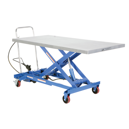 Pneumatic Hydraulic Scissor Lift Table, Steel, 63" L x 31-1/2" W, 1000 lbs. Cap. Nassau Supply